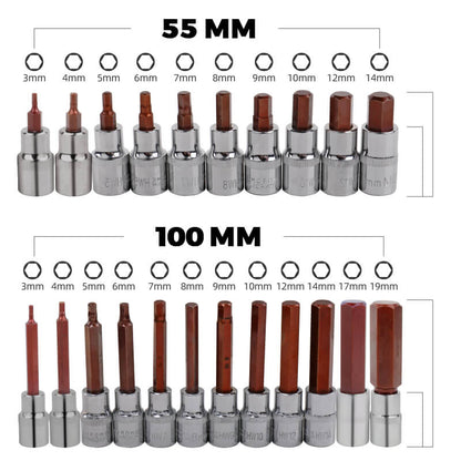 Hexagon twelve point screwdriver socket head