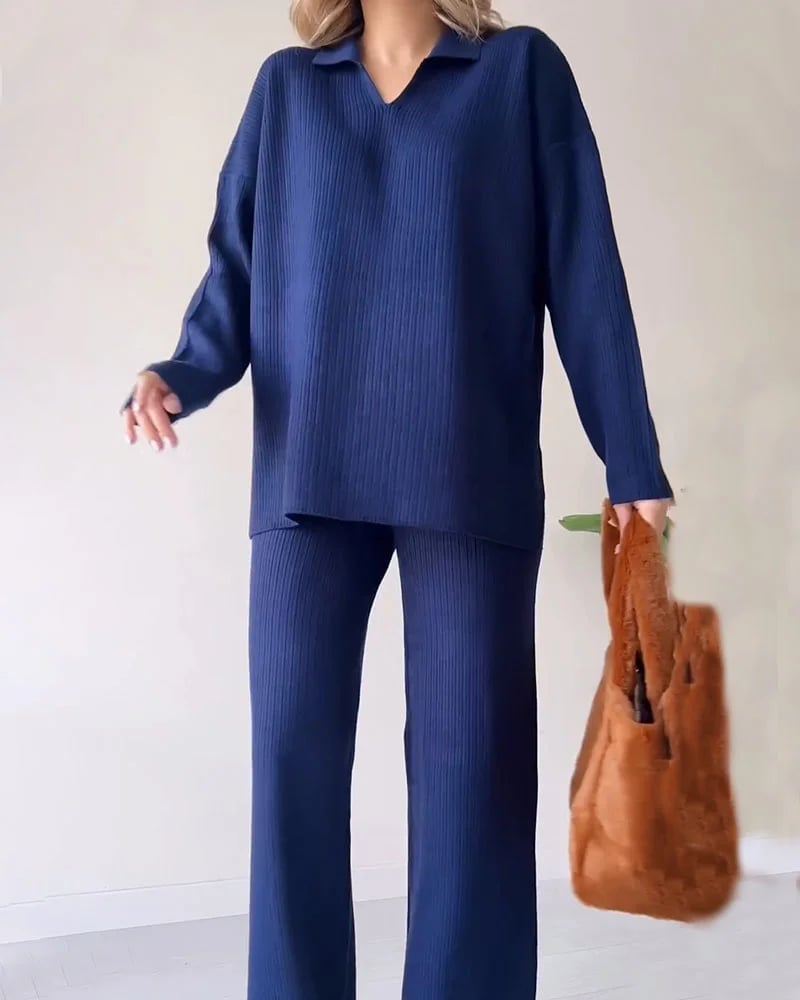 LAST DAY 49% OFF🔥V-neck casual slit knitted two-piece set