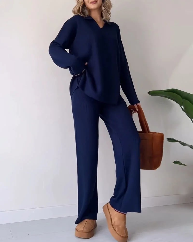 LAST DAY 49% OFF🔥V-neck casual slit knitted two-piece set