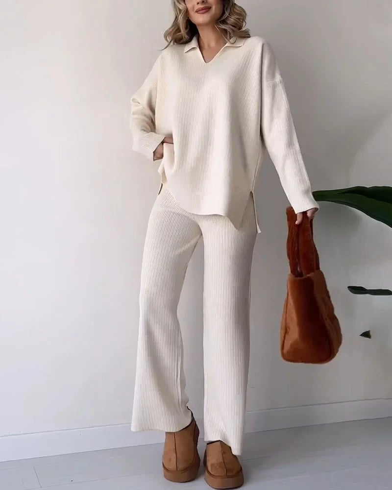 LAST DAY 49% OFF🔥V-neck casual slit knitted two-piece set