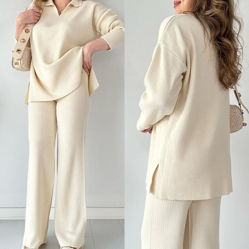 LAST DAY 49% OFF🔥V-neck casual slit knitted two-piece set
