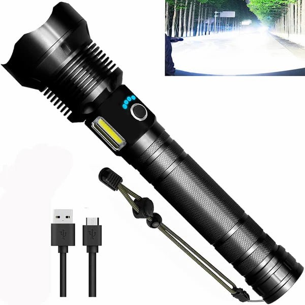 💥Limited Time Offer💥 LED Rechargeable Tactical Laser Flashlight 90000 High Lumens0