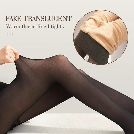 2023 hot selling autumn and winter must-have flawless leg warm plush lined elastic pantyhose🔥🔥🔥