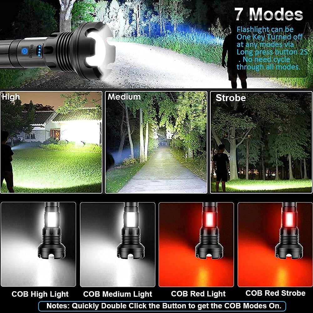 💥Limited Time Offer💥 LED Rechargeable Tactical Laser Flashlight 90000 High Lumens0