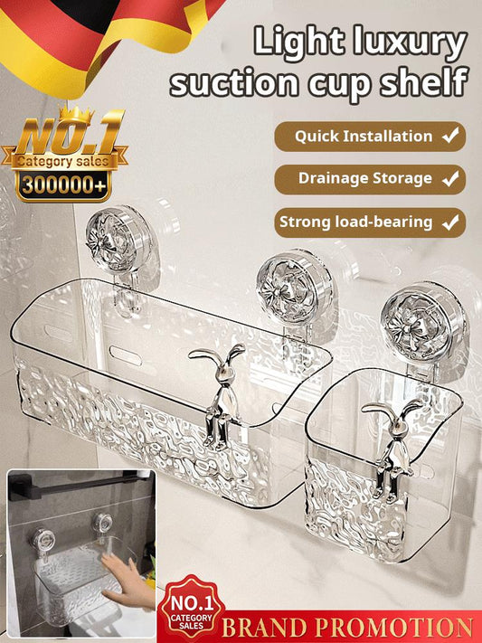 Light Luxury Style Glacier Pattern Suction Cup Shelf