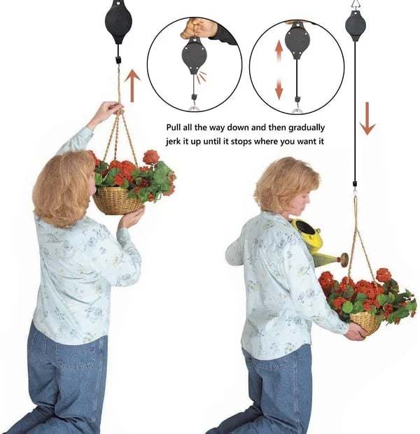 🌸Last Day 49% 0FF🌳Plant Pulley Set For Garden Baskets Pots, Birds Feeder