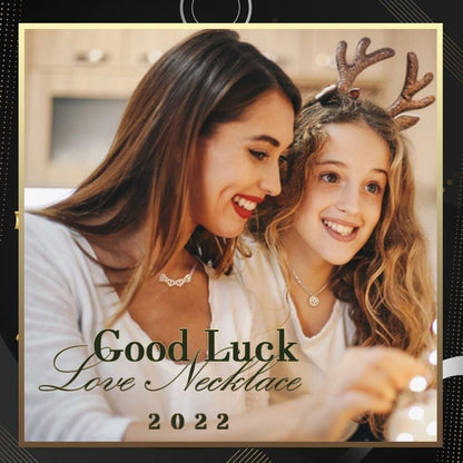 Lucky four-leaf clover & heart-shaped necklace