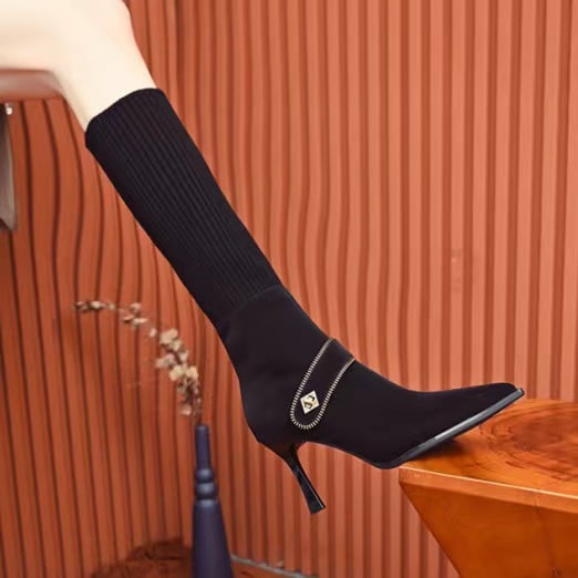 2023 winter new Korean temperament fine heel pointed female boots high-heeled fashion boots
