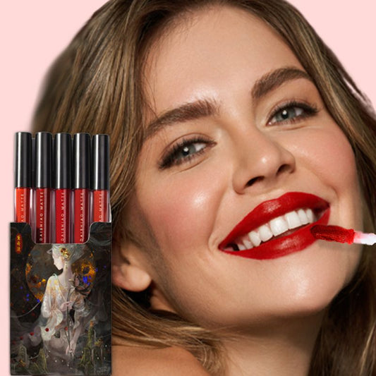 Nice Gift for Delicate Women! 5 Colors Nonstick Velvet Matte Lipstick Glaze