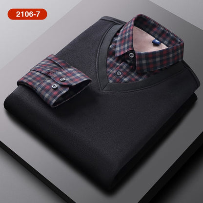 🎄Christmas Sale 49% Off️👕Fake Two Pieces Knitted Pullover🔥