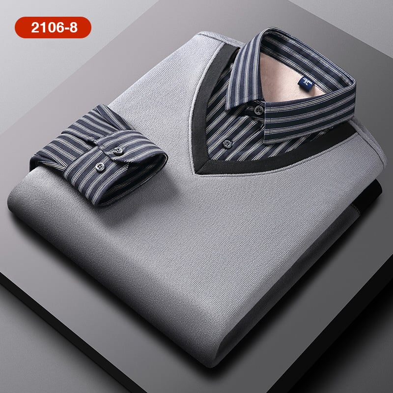 🎄Christmas Sale 49% Off️👕Fake Two Pieces Knitted Pullover🔥