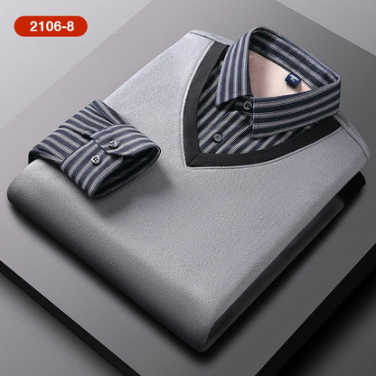 🎄Christmas Sale 49% Off️👕Fake Two Pieces Knitted Pullover🔥