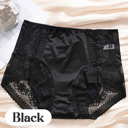 Women's High-Waisted Satin Lace Panties