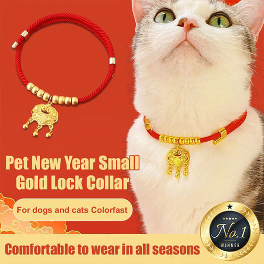 🥰Pet New Year Gold Lock Collar