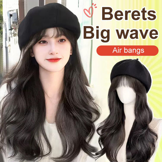 Versatile Beret Wig Set with Long Curly Hair（Great Sale⛄BUY 2 Get 10% OFF + Freeshipping）