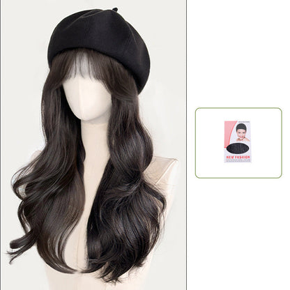 Versatile Beret Wig Set with Long Curly Hair（Great Sale⛄BUY 2 Get 10% OFF + Freeshipping）