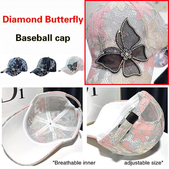 🔥Hot Sale 49% Off🔥Mesh Diamond Butterfly Baseball Cap-（Great Sale⛄BUY 2 Get 10% OFF+Free Shipping）