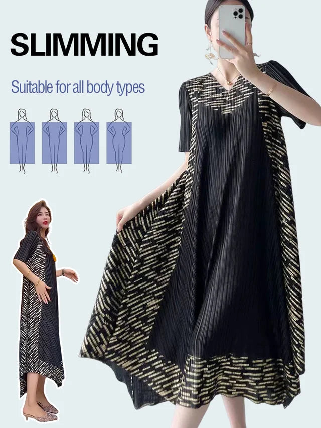 🌸Hot Sale 49% Off🌸Miyake Vintage Print Pleated Dress